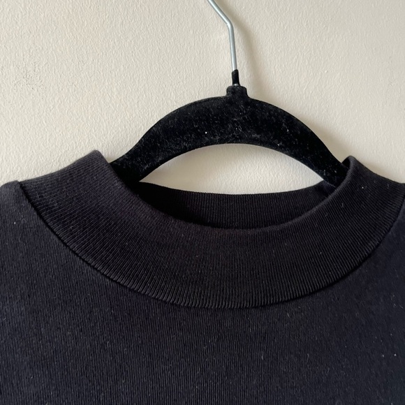 Les Tien Heavyweight Mock Neck Tee in Black - Picture 5 of 14